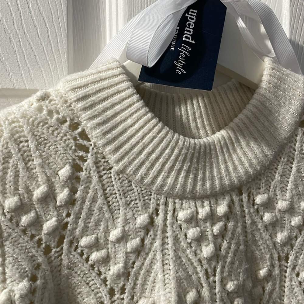 Cozy Feminine Cream white sweater